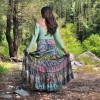 Φούστα μεταξωτή Patchwork ΚΑΡΜΙΝΑ