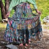 Φούστα μεταξωτή Patchwork ΚΑΡΜΙΝΑ