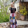 Φούστα Patchwork άσπρο-μπλε