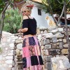 Φούστα Patchwork ροζ