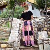 Φούστα Patchwork ροζ