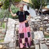 Φούστα Patchwork ροζ