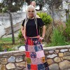 Φούστα Patchwork ροζ μπλε