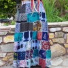 Φούστα Patchwork σιέλ  