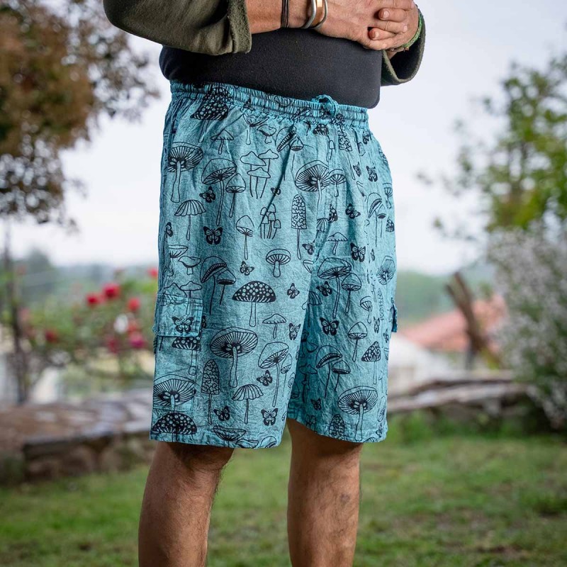 Παντελόνι σόρτσ βαμβακερό με μανιτάρια