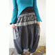 Παντελόνα γκρί  αφγάνι με σχέδια  Φαρδιά  Βαμβακερή 