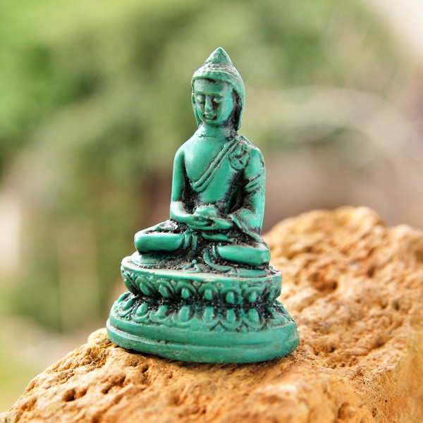 Μινιατούρα  Βούδας πράσινος σε διαλογισμό 2
