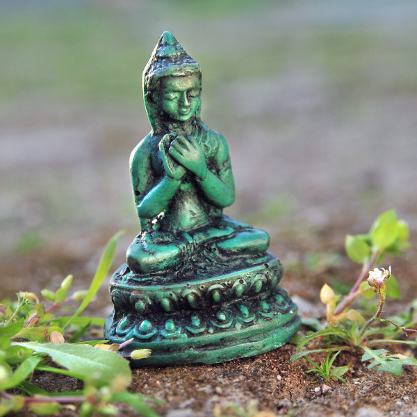 Μινιατούρα  Βούδας πράσινος σε διαλογισμό 1