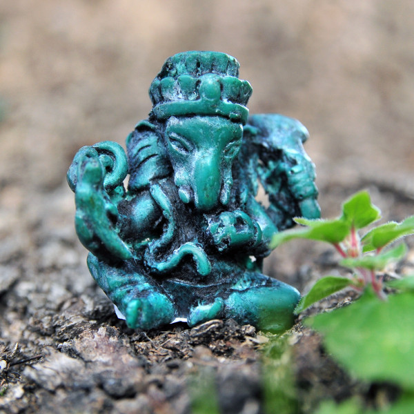 Μινιατούρα Ganesh πράσινος  Καθιστός