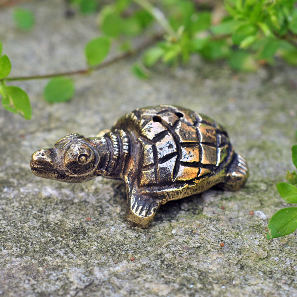Mινιατούρα χελώνα ορείχαλκος βάση για στίκ 