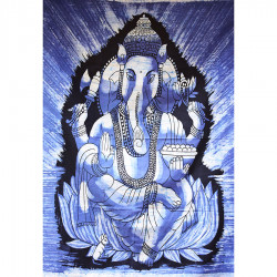 Πανί τοίχου μπατίκ Ganesh ελέφαντας μπλε