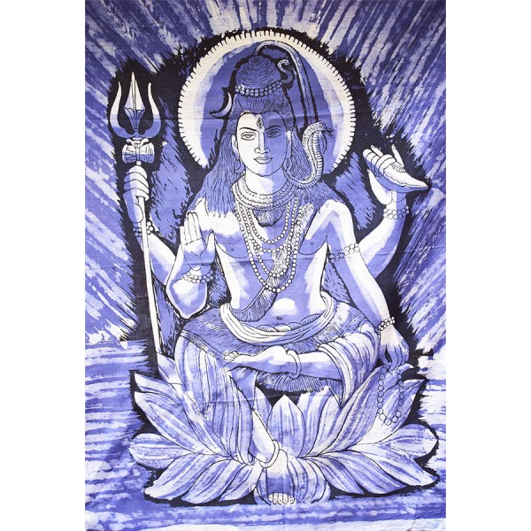 Πανί τοίχου μπατίκ Shiva μπλε