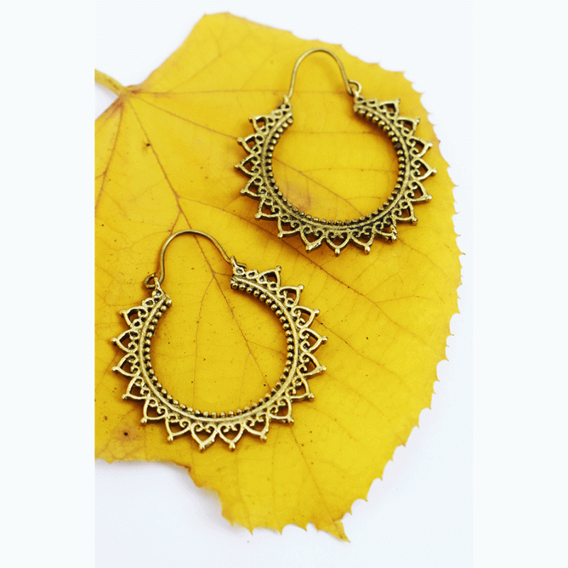 Σκουλαρίκια ορείχαλκος ήλιος